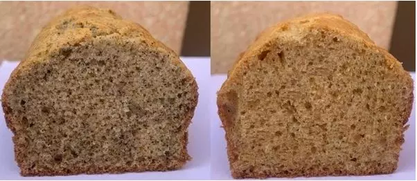 Til venstre ses en sandkage med brugte teblade, til højre med kaffegrums. Sandkagen til højre scorede bedst hos testpersonerne i studiet, hvad angår udseende, smag og tekstur. (Foto: Mohamed Mahmoud)