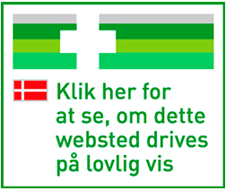 Dansk flag og grønne bjælker over den danske tekst: »Klik her for at se, om dette websted drives på lovlig vis«, hvilket betyder: »Klik her for at se, om dette websted drives lovligt« – et vigtigt skridt, når du vil købe medicin online og undgå falske netapoteker for at sikre, at du får din medicin på en sikker måde.