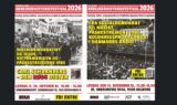 To plakater til den gratis Arbejderhistoriefestival 2026 i København og Aalborg, med oplysninger om datoer, spillesteder og emner for de historiske foredrag om arbejderhistorie.
