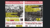 To plakater til den gratis Arbejderhistoriefestival 2026 i København og Aalborg, med oplysninger om datoer, spillesteder og emner for de historiske foredrag om arbejderhistorie.
